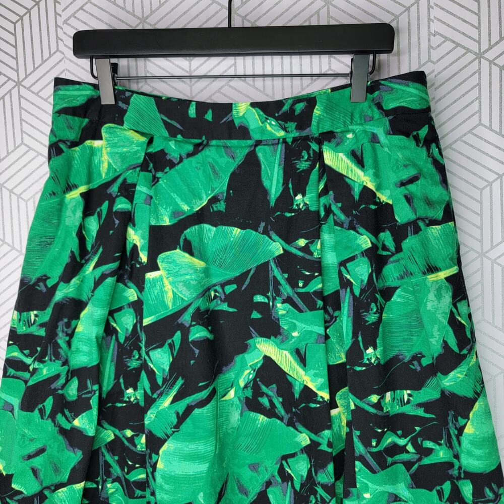 Vince Camuto Island Palm Pleat Skirt Sz 12 - Picture 4 of 12